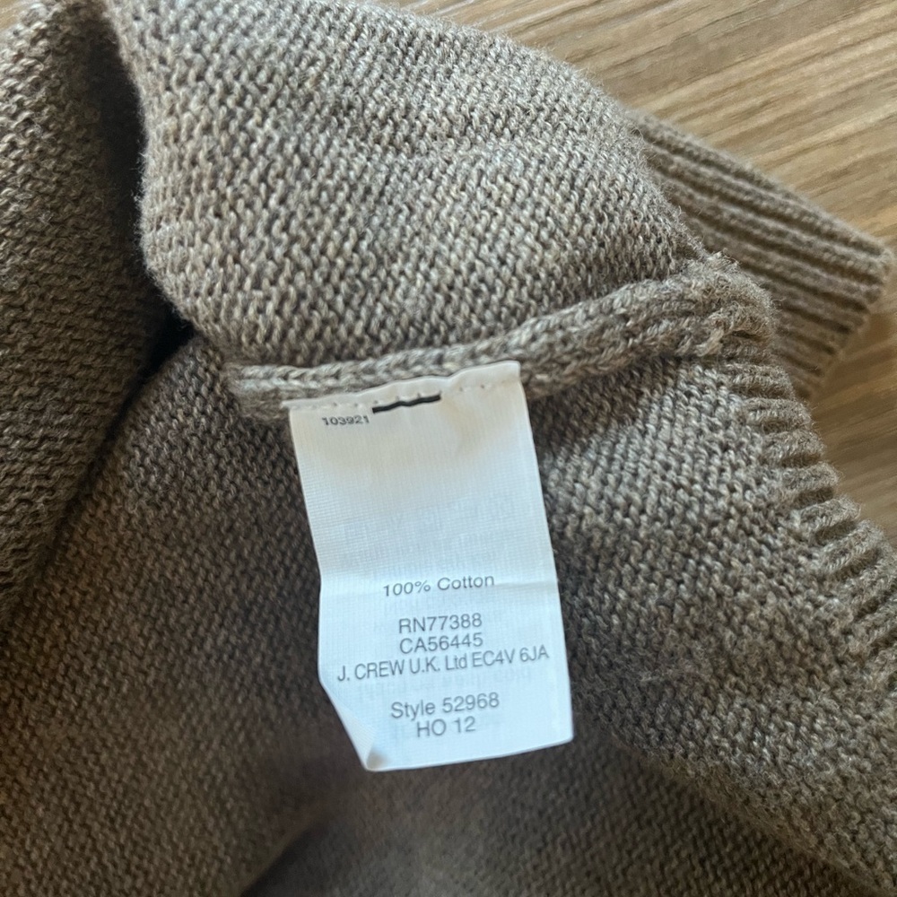 J. Crew Men's Brown 100% Cotton V-Neck Sweater Large - Picture 7 of 7